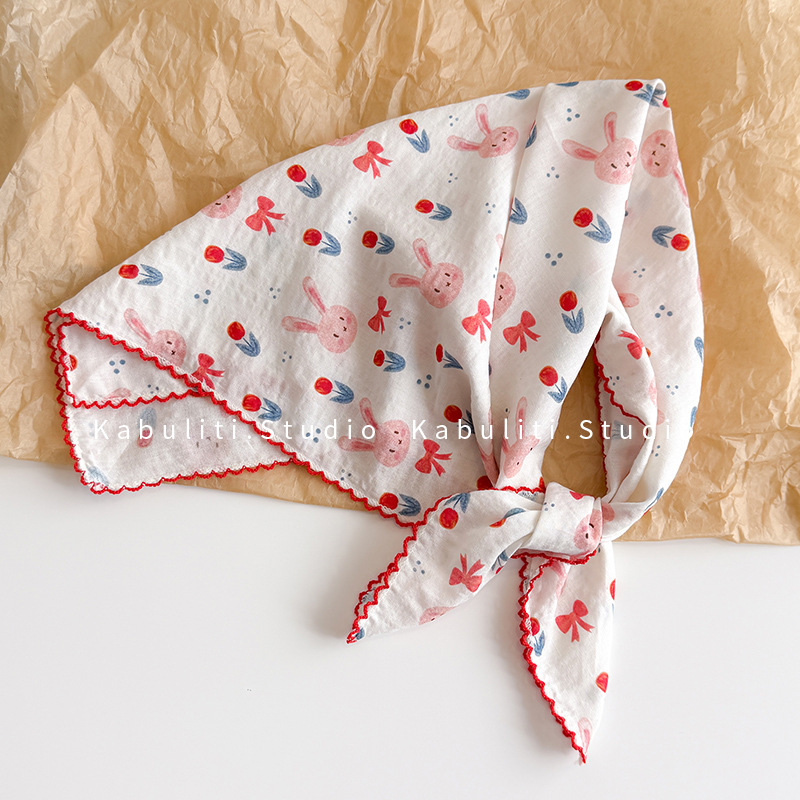 Head Wrap Turban - Quadratischer Schal aus Baumwoll-Leinen, 58 cm,