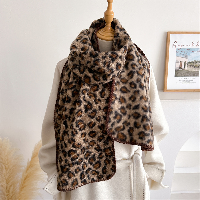 Woven Scarf Blanket - Herbst Winter Leoparden-Schal Damen Luxus Winddichter