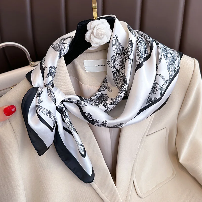 70*70cm Luxus Blumen druck Sei – Head Wrap Turban Bewertung und Preis
